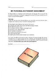 English Worksheet: Personal Dictionary