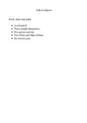 English Worksheet: School objects