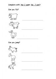 English Worksheet: ANIMALS. CAN and CANT. WORD SEARCH PUZZLE (4 pages)