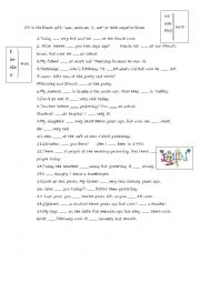 English Worksheet: was were