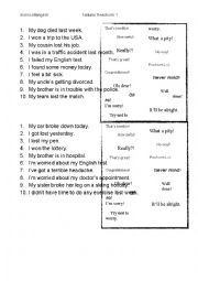 English Worksheet: Natural Reactions