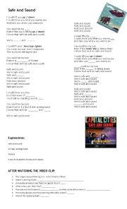 English Worksheet: safe & sound SONG + ACTIVITIES