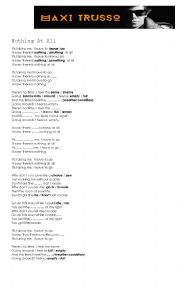 English Worksheet: MAXI TRUSSOS SONG: NOTHING AT ALL. + ACT