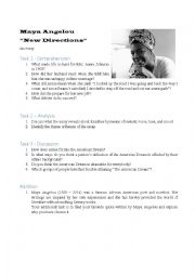 English Worksheet: Maya Angelou 