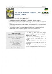 English Worksheet: ANC - The Freedom Charter