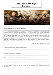 English Worksheet: The Lord of the Rings