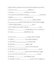 English Worksheet: Comparative and Superlative exercises