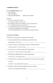 English Worksheet: Conditionals (Type 0, 1, 2 and 3)