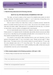 English Worksheet: Test