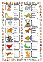 English Worksheet: Animals - Multiple Choice