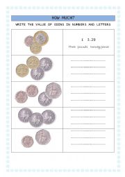 English Worksheet: british coins