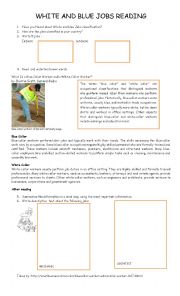 English Worksheet: talking about jobs