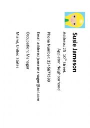 English Worksheet: Personal Information