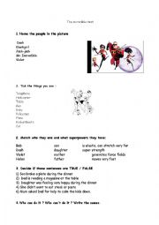 English Worksheet: the incredible test