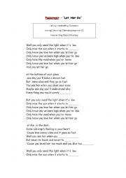 English Worksheet: Let her go by Passenger