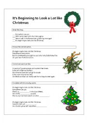 English Worksheet: Its Beginning to Look a Lot like Christmas