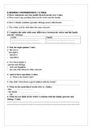 English Worksheet: 2nd form and 3d form tests