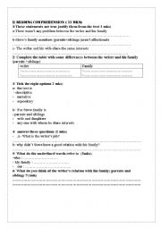 English Worksheet: 2nd form and 3d form tests