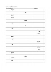 English Worksheet: simple past verb quiz