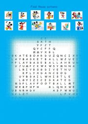 English Worksheet: Fun with Mickey! Wordsearch