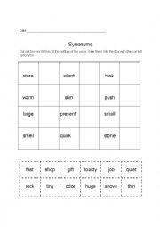 English Worksheet: Synonyms