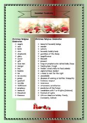 English Worksheet: December Delights - Vocabulary