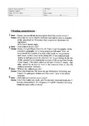 English Worksheet: end of term exam