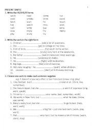 English Worksheet: Simple Present and Present Continuous