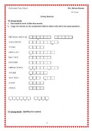 English Worksheet: School life  Group Session 9th Form