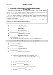 English Worksheet: Simple present affirmative for beginners
