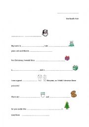 English Worksheet: Writing a letter to Santa