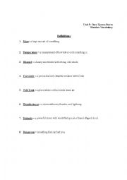 English Worksheet: Weather Definitions