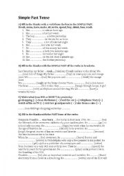 English Worksheet: Simple Past Tense