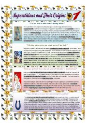 English Worksheet: Superstitions and their Origins - 1