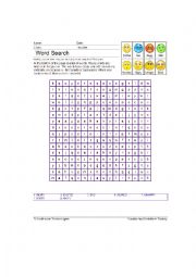 English Worksheet: word search 