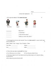 English Worksheet: Gravity Falls Activity for Season 1 Episode 3