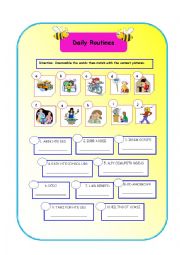 English Worksheet: Dialy Routines