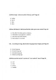 English Worksheet: The Diary of Wimpy Kid Part 1   1-3