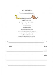 English Worksheet: gruffalo part three