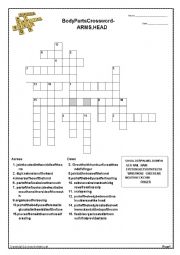 Body Parts Crossword