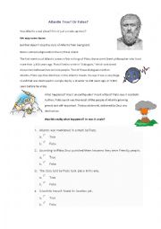 English Worksheet: Atlantis- the lost city