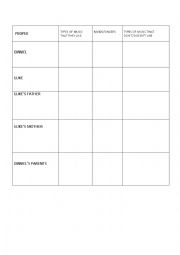 English Worksheet: types of music