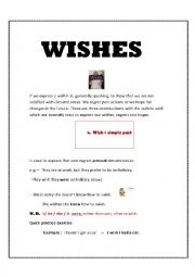 English Worksheet: uses of wish
