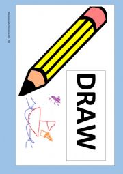 English Worksheet: Mime Draw Explain DIN A4 Prompt Cards
