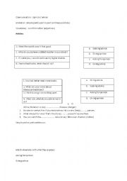 English Worksheet: test grammar and communication