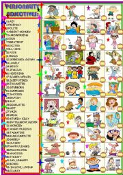 Personality adjectives or emotions: matching activity