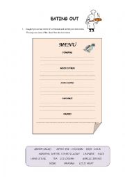 English Worksheet: food