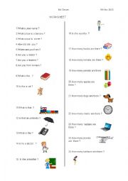 Worsheet for very young learners