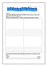 English Worksheet: Books - Lets Look At Baby Animals