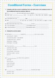 Conditional Forms - Exercises - 2 pages